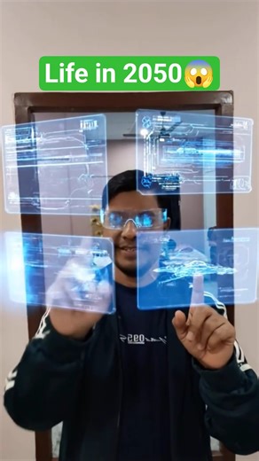Living in 2050? AI Hologram Glasses Test 🚀 #shorts #trending #lifein2050