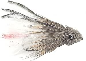 Feeder Creek Marabou Muddler White Fly Fishing Flies - 12pc Variety in Sizes 4, 6, and 8 Trout Flies and Bass Flies | Fly Fishing Kit