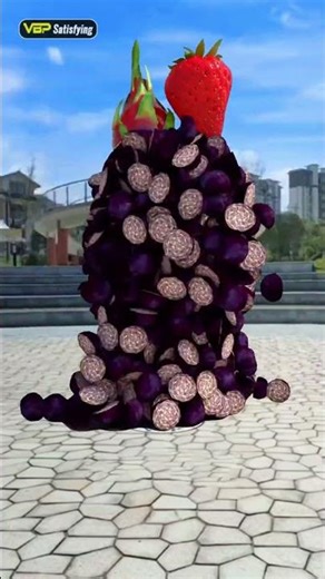 P.1939 Pairs of fruits and vegetables🥭🥬 walking and touching c4d animation special effects