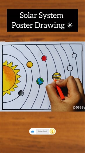 Solar System Drawing / How to Draw Solar System / Solar System Planets Drawing / Solar System #short