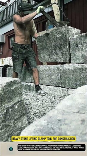 Heavy stone lifting clamp tool for construction #tool