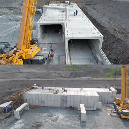 instalation giant box culvert (segmental type) #civilengineering #precastconcrete