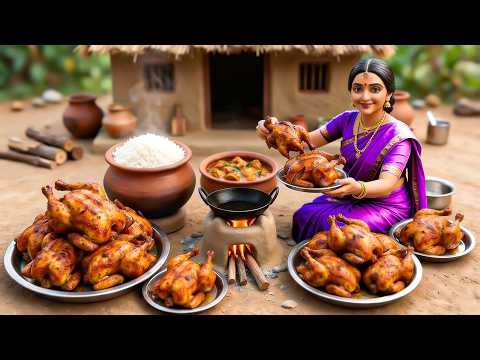 Miniature Doll massive full chicken roast Cooking ASMR | Indian Village Tiny Kitchen Story