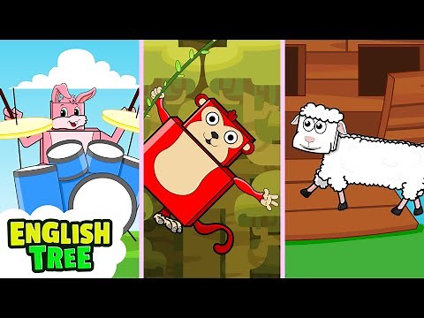 Animals and Colors Sing-Along + More Animals Songs for Kids | English Tree