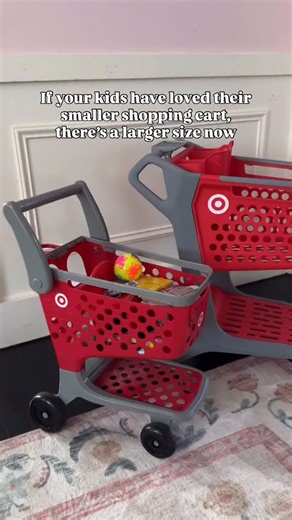 Big kids love to play too! It’s better for my 7 year old than the old one, but I’d say my 5 year old is the perfect size. Shopping carts are always going to be a hit you, comment SHOP and I’ll send a link for this one over ❤️ make sure you’re following for the message to come through and to catch more new toy finds. | Whimsical Toy Finds with Emily