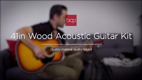 Best Choice Products 41in Beginner Acoustic Guitar Full Size All Wood Cutaway Guitar Starter Set w/Case, Strap, Capo, Strings, Picks - Sunburst