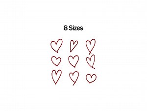 Mini Heart Embroidery, Heart Outline Embroidery, Mini Heart Set Embroidery Design, Mini Valentines Embroidery, Small Heart Bundle Embroidery - Etsy