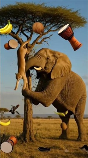 Angry Elephant : Vending Machine Tree Shake! #Elephant #WildLife #animals #nature #angryelephant
