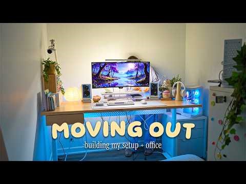 Small & cozy office makeover ☕ 🖥️ ☁️ settling into my new apartment + building my gaming setup