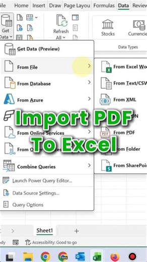 Import PDF to Excel #microsoftexcel #microsoftoffice #microsoft