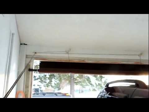 Carport roll up door.