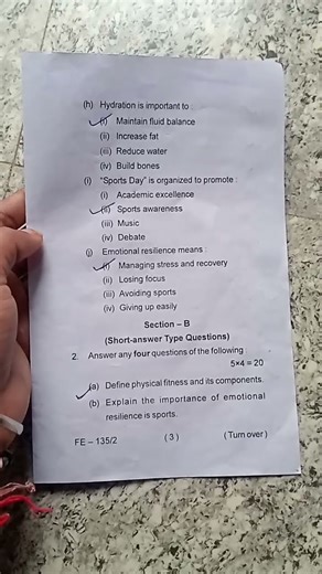 🛑Sports UG Semester 4th AEC-4 Examination Question Paper#university#exam#sports#college#support