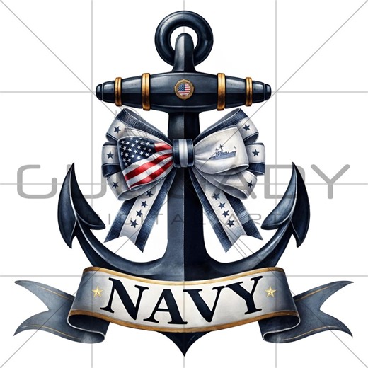 Navy Wife Anchor PNG: Patriotic Bow Clip Art (digital Download) - Etsy