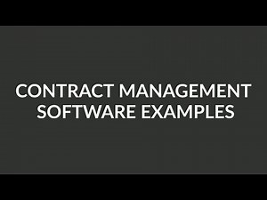 Contract Management Software Examples