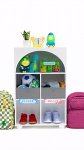 RiverRidge Kids Curve Appeal Bookcase with 4 Storage Cubbies - Modern Arched Design Toy Storage Organizer for Books & Playroom