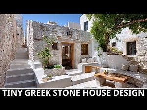 Tiny Greek Stone House Design with White Limewashed Walls | The Secret to Timeless Living Revealed!