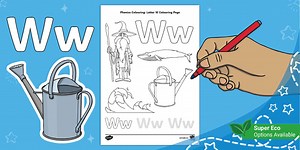 Phonics Colouring: Letter W Colouring Page