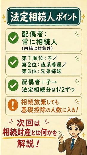 法定相続人の順位を30秒で解説！配偶者・子・兄弟姉妹の優先順位とは#法定相続人 #相続順位 #相続税 #shorts #税務解説 #会社員 #相続対策 #遺産 #相続放棄 #法定相続分 #税理士
