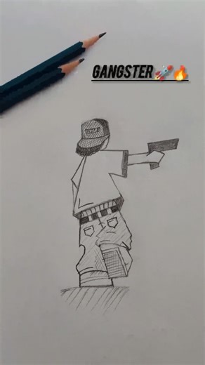 “Sketching a Gangsta in few Seconds! 🔫💥”#gangstar #sketch #art #shorts #viral