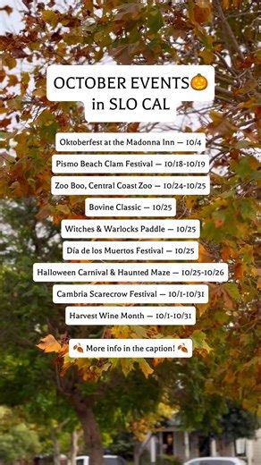 116K views · 768 reactions |  October in SLO CAL is packed with...
