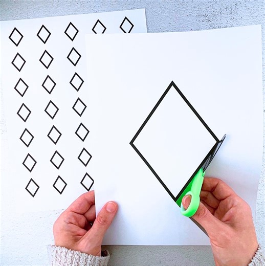 Bold Diamond Templates Printable | Thick 2D Diamond Shape Outlines for Tracing, Crafts & Homeschool - Etsy