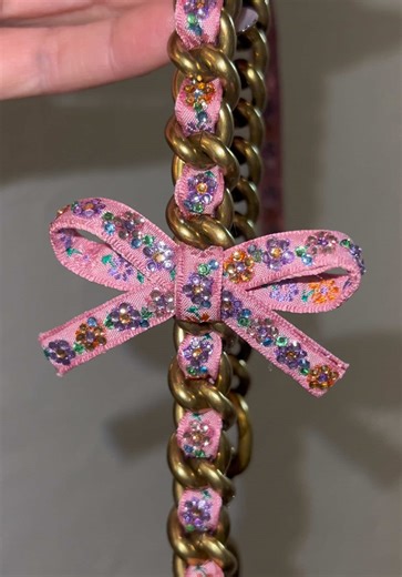 🎀It isn't finished but I couldn't wait to give yall a sneak peek of my new crystal Jacquard Bow Chain! Designed by Yours Truly! Working on a couple of orders this week! DM me for info! 🎀 Edited to add my new hashtag created by my Bestie @Rose- #veronicadoesitagain @C@Coach@Stuart Vevers##coachNY ##coachrainbowcrystal##pursetok##bagtok