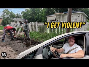 ANGRY Neighbor PULLS UP while we were Mowing this Yard