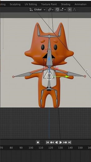 Animated 3d fox in Blender