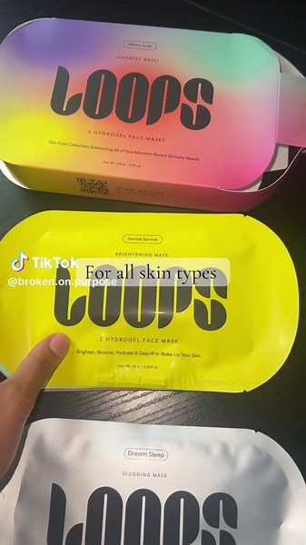 Loops face masks are for all skin types. You get a variety of loops hydrogel face masks when you purchase this box. #loopsfacemasks #facemasks #spadayathome