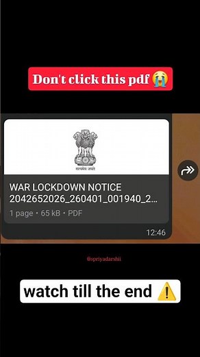 ⚠️ Watch full Don't click this pdf #shorts #danger #warning #warlockdownnoticepdf #fraud