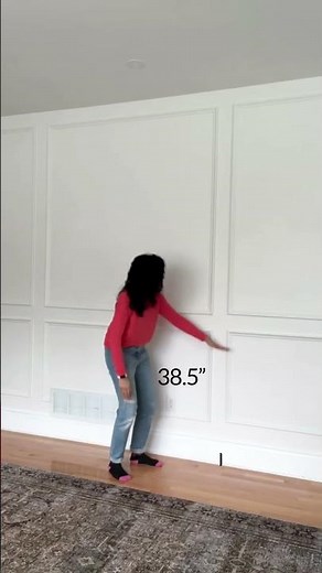Picture frame molding measurements for your next accent wall. My room is 9ft x 140” wide. #diyhome