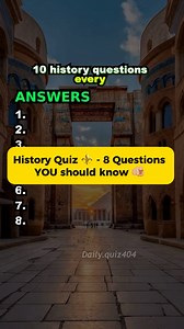 4.1K views · 2.4K reactions | History Quiz ⚜️ - 8 Questions YOU should know 﫵 #historyquiz #quiz #dailyquiz404 | Daily.quiz404 | Facebook