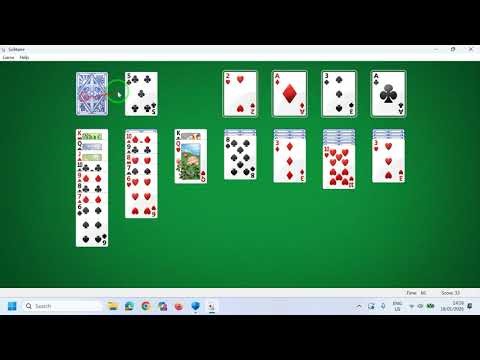 Windows 7 Solitaire on Windows 11 Gameplay (4,918 points in 154s)