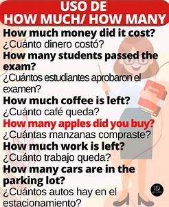 126K views · 9.3K reactions | Uso de How much/ how many Amplía tu vocabulario con frases y expresiones en inglés Lista de palabras muy usadasUso de How much/ how many Vocabulario muy usado que debes conocer✍️No te rindas, te lo debes #inglesfacil #inglesdefinitivo #ingles #adjectives #English #nouns #prepositions #conjuntions #verbs #irregularverbs #regularverbs #adverbs | Inglés Definitivo | Facebook
