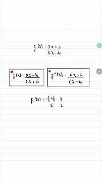 Cara Cepat dan Simpel Mencari Fungsi Invers Bentuk Pecahan #matematika