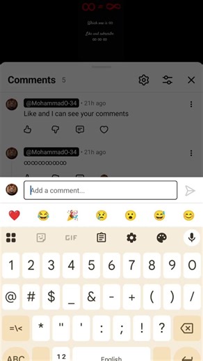 how to type infinite