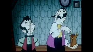 CIRCA 1890s - A car is invented and the business expands and industries and workers are shown enjoying a high national income, in the United States of America, in a cartoon, in 1948.