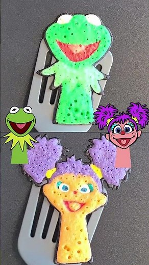 Sprunki + Sesame Street Pancake Art - kermit, Abby Cadabby, Count von Count, Rosita #shorts