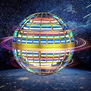 LEMATRIX Flying Orb Ball Toy, Hover Ball Boomerang Fly Fidget Spinner, Cool Toys Gifts for 6 7 8 9 10 11 12+ Years Old boy Girls Teens, Hand Mini Drone Cosmic Globe, Indoor Outdoor Toys(Golden)