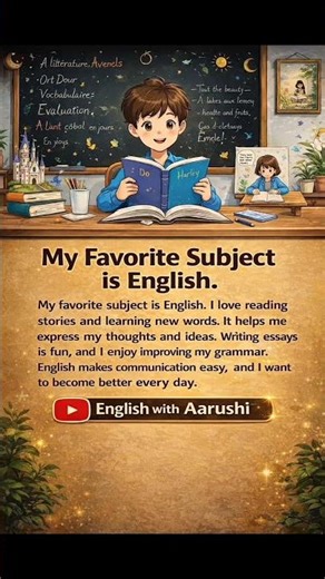✨My Favourite Subject – English | English Speaking Practice Video ✨#MyFavouriteSubject#English