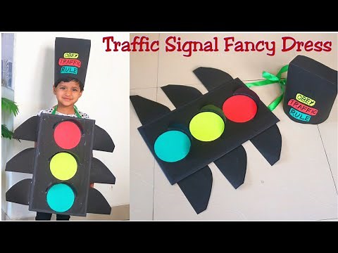DIY Traffic Signal Fancy Dress Costume for Fancy Dress Competition/ Traffic Signal Fancy Dress