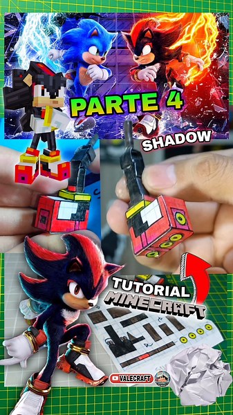 tu propia figura Shadow the Hedgehog #minecraft #short #papercraft #manualidades #shorts #fyp #diy