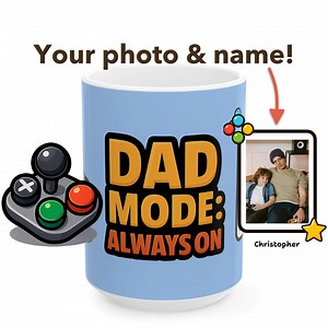 Personalized Gamer Dad Mug - Always on Cartoon Custom Ceramic Coffee Cup Gift - Etsy