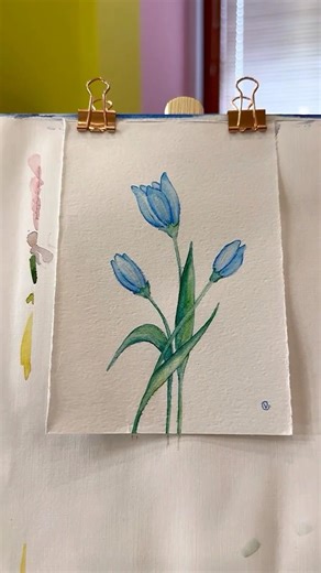 🧞‍♂️ Tutorial: Beautiful Blue Tulips with Watercolor Pencils