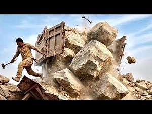 Blood, Sweat & Stone: How Rock Crusher Workers Push Through Everything!!!#dangerous ☠️👹😱☠️