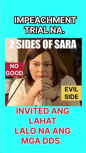 SARA IMPEACHMENT TRIAL DITO MAGKAKAALAMAN.