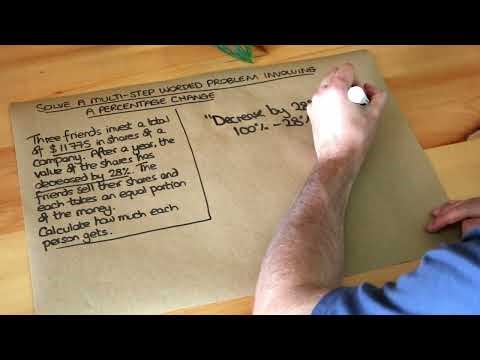 Solve a multi-step worded problem involving a percentage change.