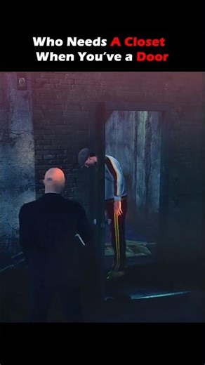 Who needs a closet when you have a door? 🚪🎯 #Shorts #Hitman