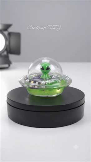 DIY Alien UFO Squishy 👽🛸 Glow Galaxy Nano Tape Craft #Shorts