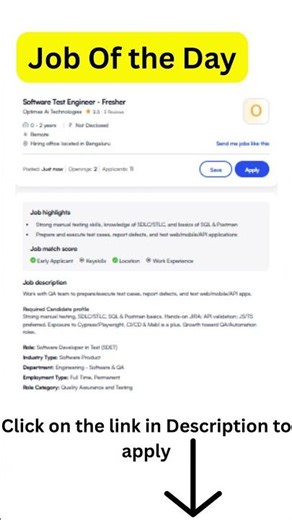 Job for freshers to 2 yrs exp| #applyjob #naukari #freshers #job